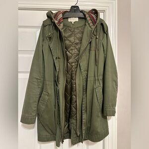 Bcbg olive green army coat midi‎